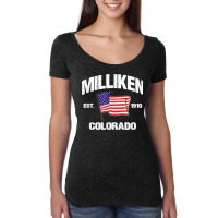 Milliken Colorado Co Usa Stars & Stripes Vintage Style Women's Triblend Scoop T-shirt | Artistshot