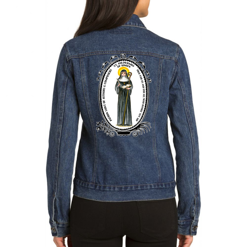 Saint Hildegard Of Bingen Scivias Catholic Mystic Visionary Tank Top Ladies Denim Jacket by cm-arts | Artistshot