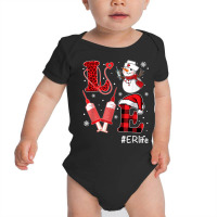 Love Nurse Life Shirt Snowman Syringe Er Nurse Christmas Baby Bodysuit | Artistshot