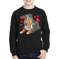 Bernese Mountain Dog T  Shirt Bernese Mountain Dog With Hearts T  Shir Youth Sweatshirt | Artistshot