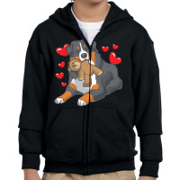 Bernese Mountain Dog T  Shirt Bernese Mountain Dog With Hearts T  Shir Youth Zipper Hoodie | Artistshot