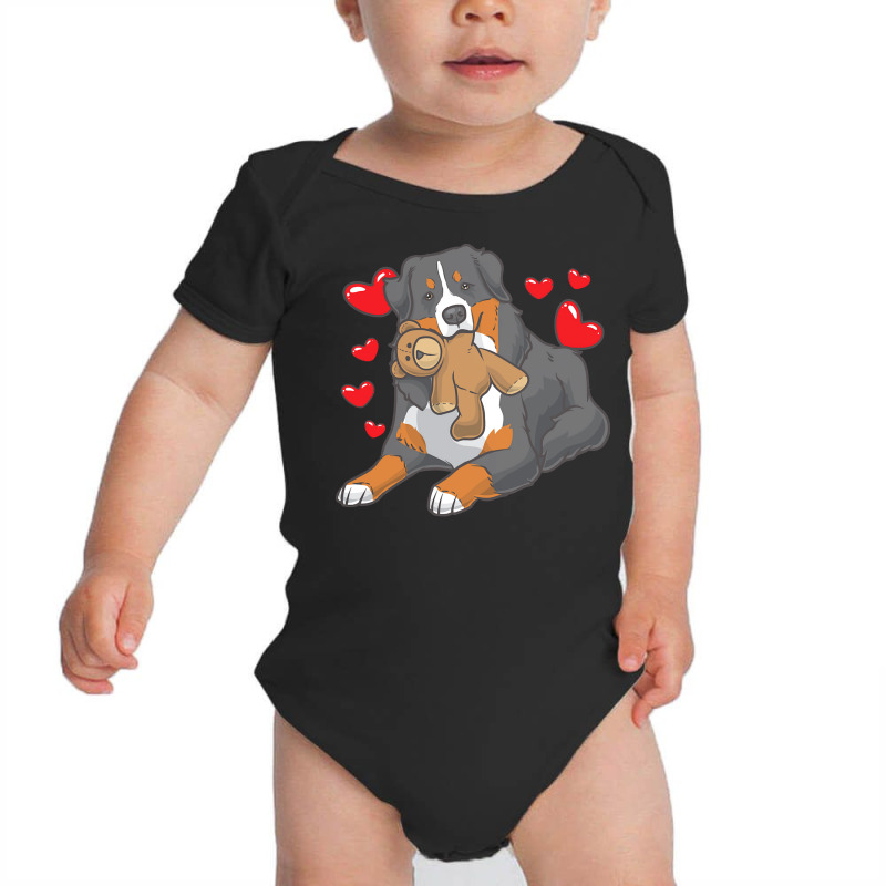 Bernese Mountain Dog T  Shirt Bernese Mountain Dog With Hearts T  Shir Baby Bodysuit | Artistshot