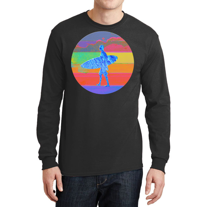 Retro Surf T  Shirt Surfer On The Beach T Shirt Hoodie Mug Notebook St Long Sleeve Shirts by brekkeelton | Artistshot