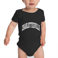 Charlottesville Virginia Va Varsity Style White Text Long Sleeve T Shi Baby Bodysuit | Artistshot