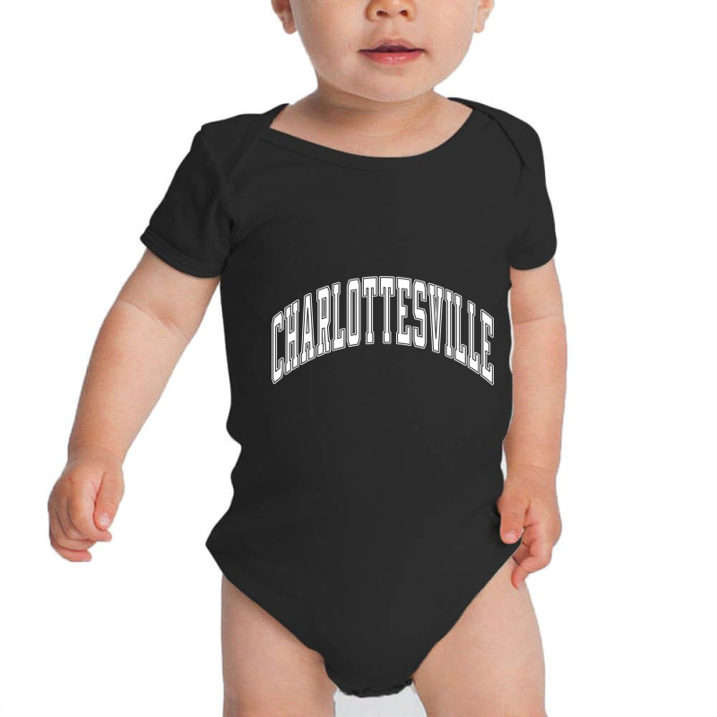 Charlottesville Virginia Va Varsity Style White Text Long Sleeve T Shi Baby Bodysuit | Artistshot