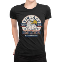 Retro Bald Eagle Brockton Massachusetts Vintage Limited Edition Ladies Fitted T-shirt | Artistshot