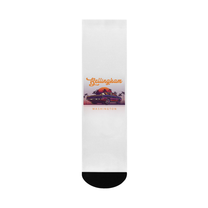 Bellingham Washington Retro Vintage 80s 90s Muscle Cars Retrowave Aest Crew Socks | Artistshot