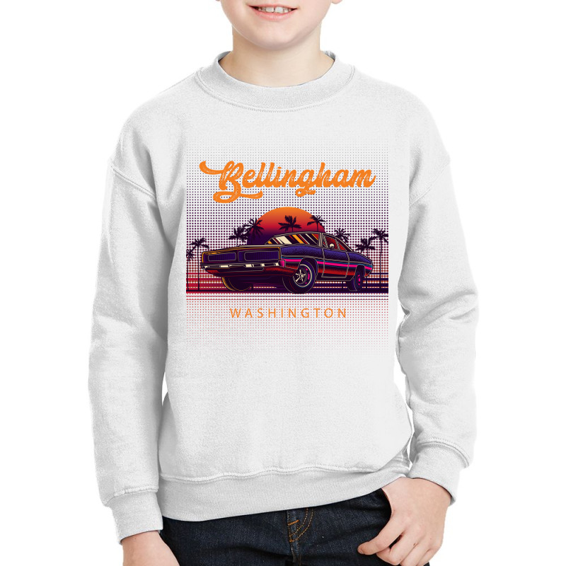 Bellingham Washington Retro Vintage 80s 90s Muscle Cars Retrowave Aest Youth Sweatshirt | Artistshot