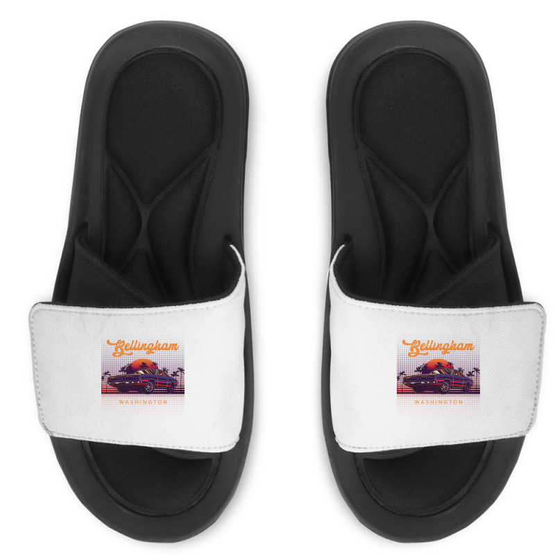 Bellingham Washington Retro Vintage 80s 90s Muscle Cars Retrowave Aest Slide Sandal | Artistshot