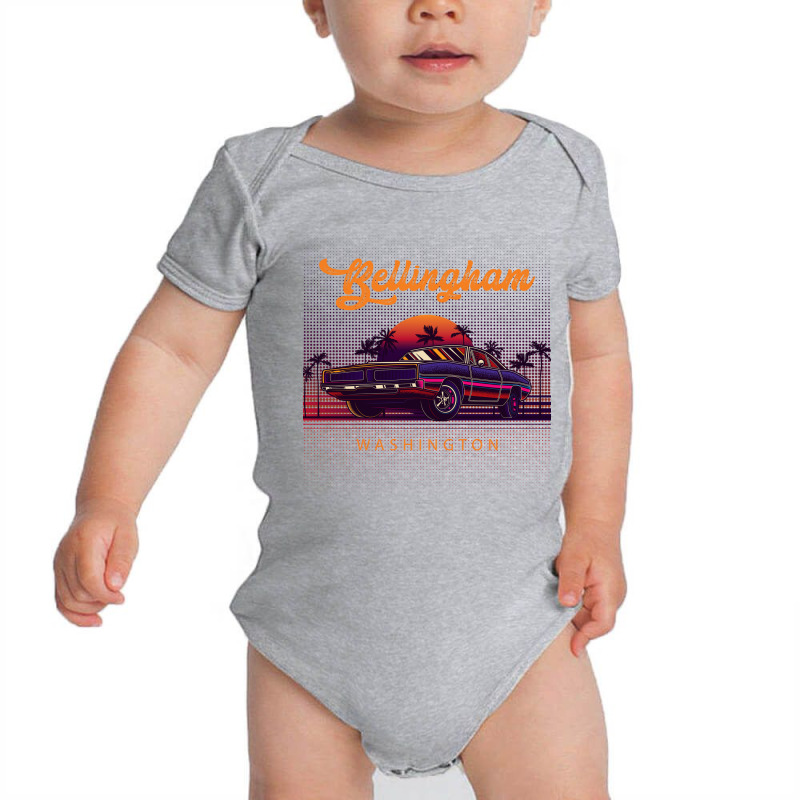 Bellingham Washington Retro Vintage 80s 90s Muscle Cars Retrowave Aest Baby Bodysuit | Artistshot