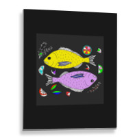 2fish Mix Colour Drowning Metal Print Vertical | Artistshot