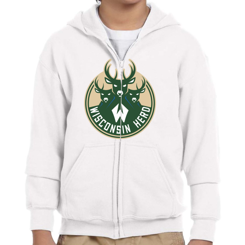 The Wisconsin Herd Basketball Youth Zipper Hoodie | Artistshot