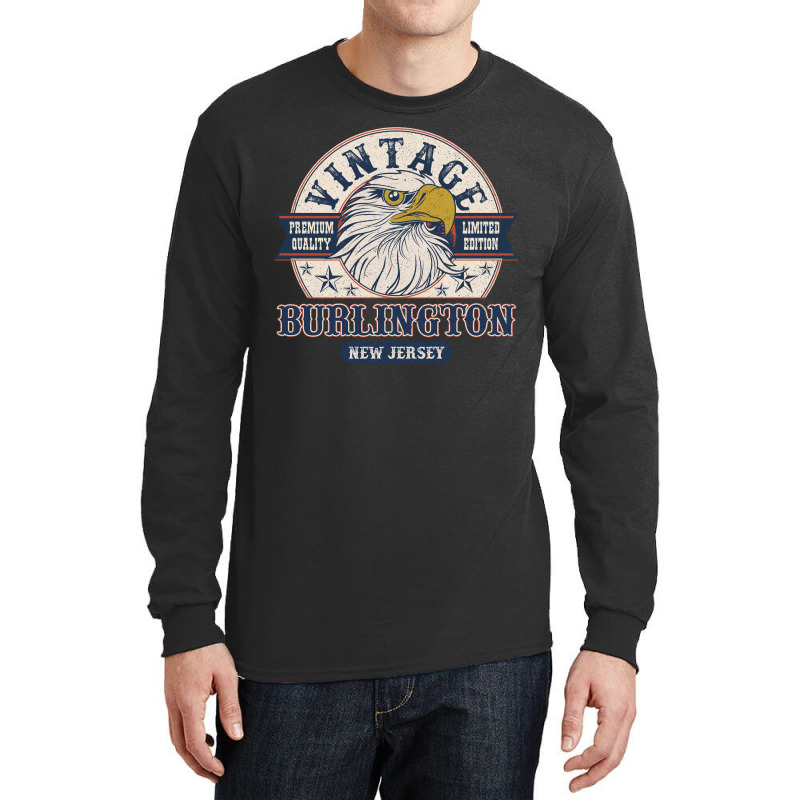 Retro Bald Eagle Burlington New Jersey Vintage Limited Edition Long Sleeve Shirts | Artistshot