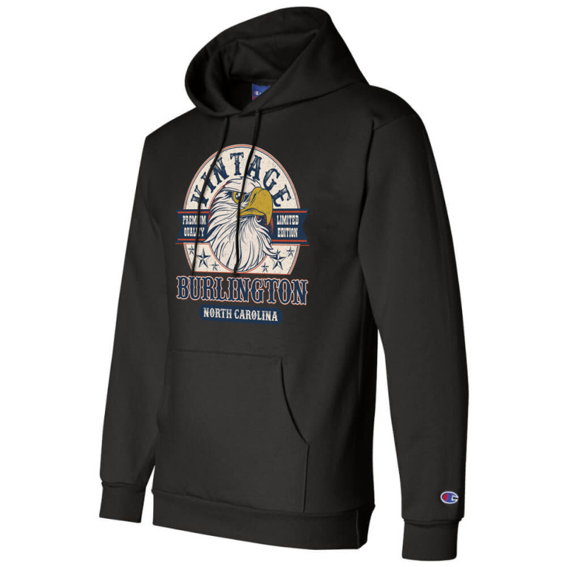 Retro Bald Eagle Burlington North Carolina Vintage Limited Edition Champion Hoodie | Artistshot