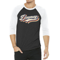 I Love Downey City Usa Retro Vintage 3/4 Sleeve Shirt | Artistshot