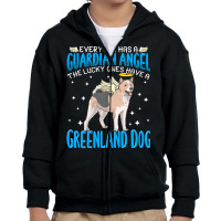 Greenland Dog T  Shirt Greenland Dog With Guardian Angel T  Shirt Youth Zipper Hoodie | Artistshot