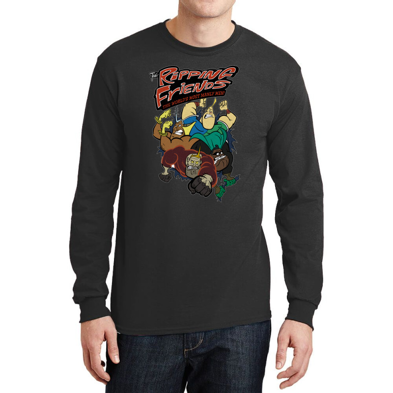 Tributetotherippingfriendstheworld'smostmanlymen!superheroparodycartoo Long Sleeve Shirts | Artistshot