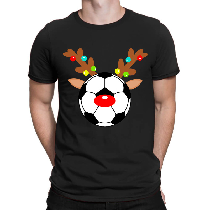 Christmas Reindeer Soccer Ball Design Sports Lover T-shirt | Artistshot