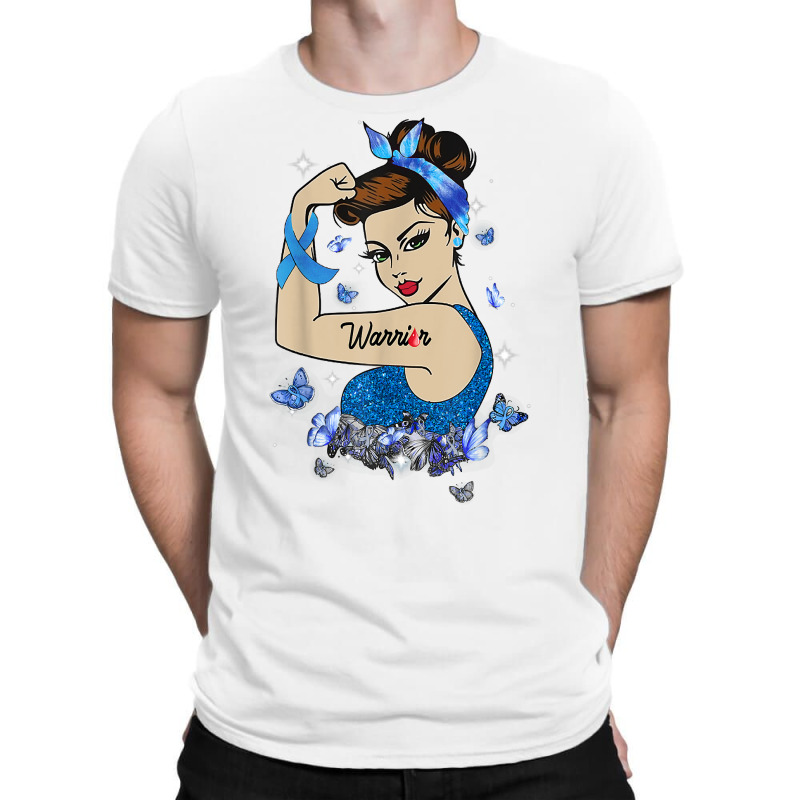 Diabetes Awareness Strong Warrior Woman Blue Ribbon T Shirt T-shirt | Artistshot