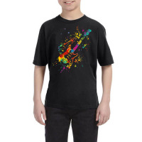 Musical Instrument Musician Music Rainbow Electric Guitar Youth Tee | Artistshot