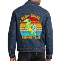 Slow Going Running Team Funny Turtle Marathon Runner T Shirt Men Denim Jacket | Artistshot