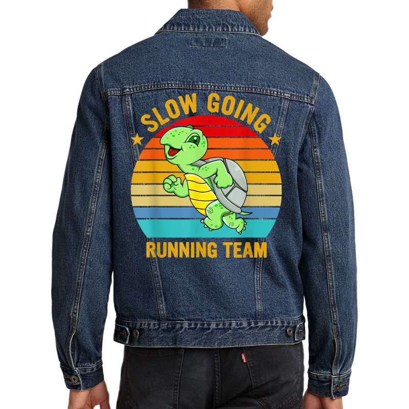 Slow Going Running Team Funny Turtle Marathon Runner T Shirt Men Denim Jacket by cm-arts | Artistshot