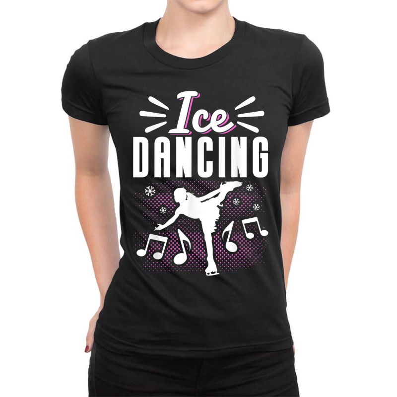 Figure Skater Ice Dancing Skating Ladies Fitted T-Shirt by August | Artistshot