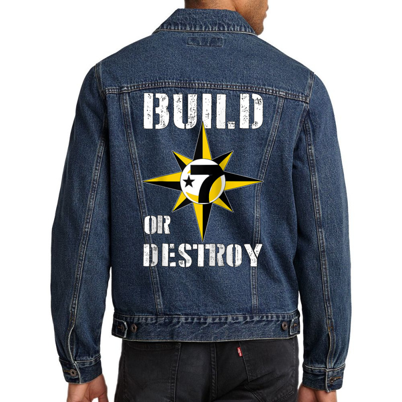 Build Or Destroy Mathematics Allah 5 Percent Godbody Nge God Raglan Ba Men Denim Jacket | Artistshot