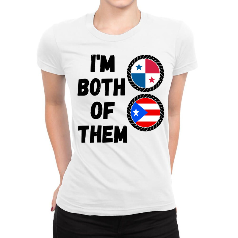 Half Panamanian Half Puerto Rican Roots & Panama Dna Flag Pullover Hoo Ladies Fitted T-Shirt by cm-arts | Artistshot