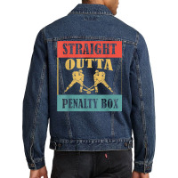 Straight Outta The Penalty Box Ice Hockey Player T Shirt Men Denim Jacket | Artistshot