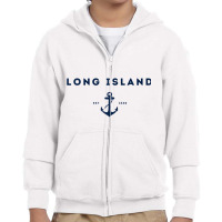 Long Island New York Est 1640 Raglan Baseball Tee Youth Zipper Hoodie | Artistshot