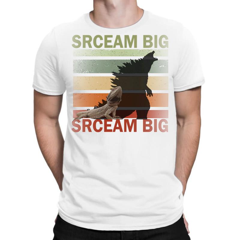 Scream Big. Lucky Lizard With Dinosaur Shadow For Pet Lover Long Sleev T-shirt | Artistshot