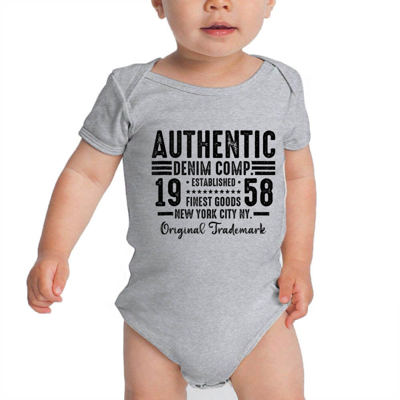 New York City Born In 1958 Authentic Vintage Birthday Tank Top Baby Bodysuit by cm-arts | Artistshot