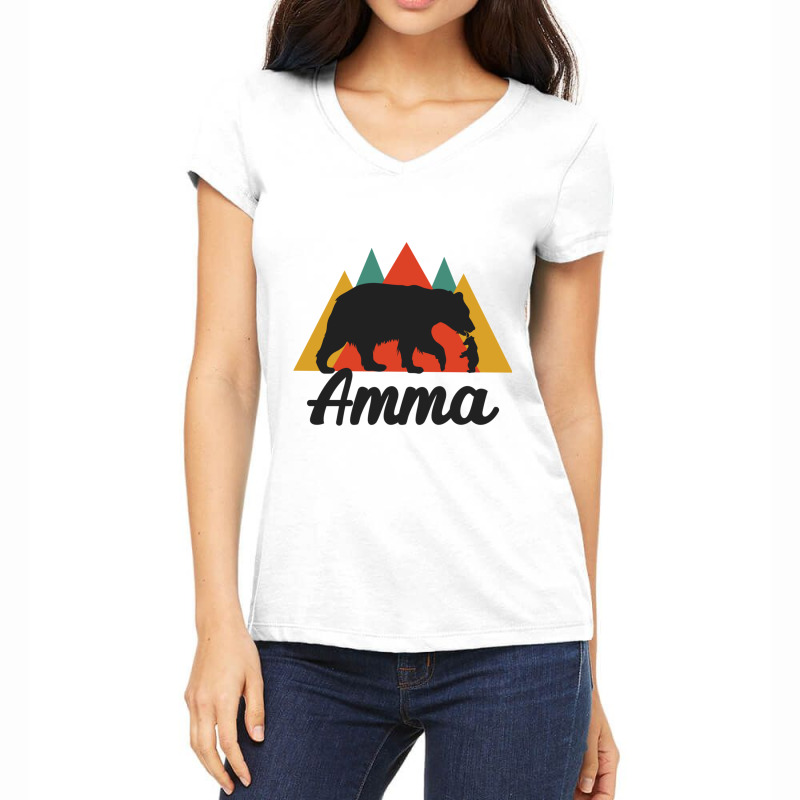 Tamil Mom Mother S Day Amma Momma Bear Women's V-Neck T-Shirt by STEVERAMER | Artistshot