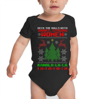 Santa Kamala Ugly Christmas Sweater Funny Baby Bodysuit | Artistshot