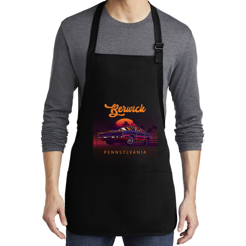 Berwick Pennsylvania Retro Vintage 80s 90s Muscle Cars Retrowave Aesth Medium-length Apron | Artistshot