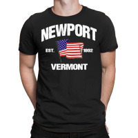 Newport Vermont Vt Usa Stars & Stripes Vintage Style Premium T-shirt | Artistshot