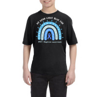 We Wear Light Blue For Pitt Hopkins Syndrome Rainbow T Shirt Youth Tee | Artistshot