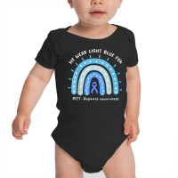 We Wear Light Blue For Pitt Hopkins Syndrome Rainbow T Shirt Baby Bodysuit | Artistshot