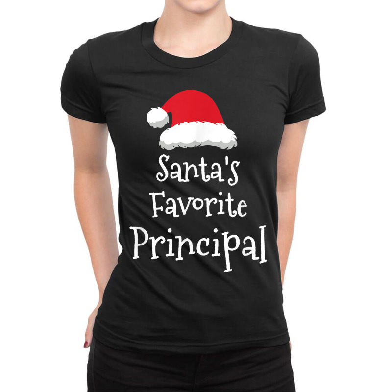 Santas Favorite Principal   Christmas Funny Gift Ladies Fitted T-Shirt by Outpost | Artistshot