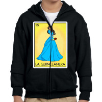 La Quinceanera Card Mexican Lottery Card La Quinceanera Premium T Shir Youth Zipper Hoodie | Artistshot