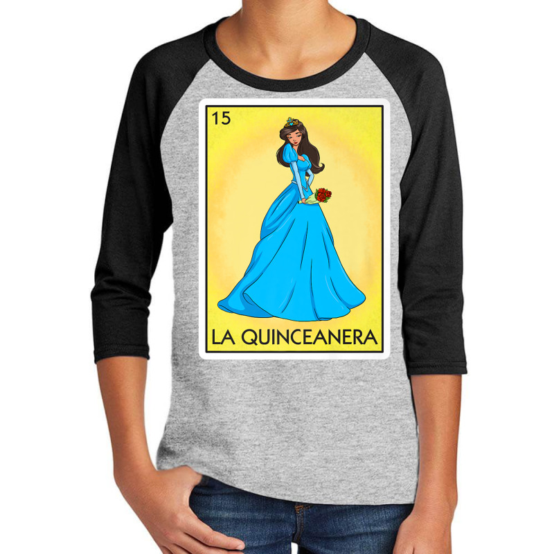 La Quinceanera Card Mexican Lottery Card La Quinceanera Premium T Shir Youth 3/4 Sleeve by cm-arts | Artistshot