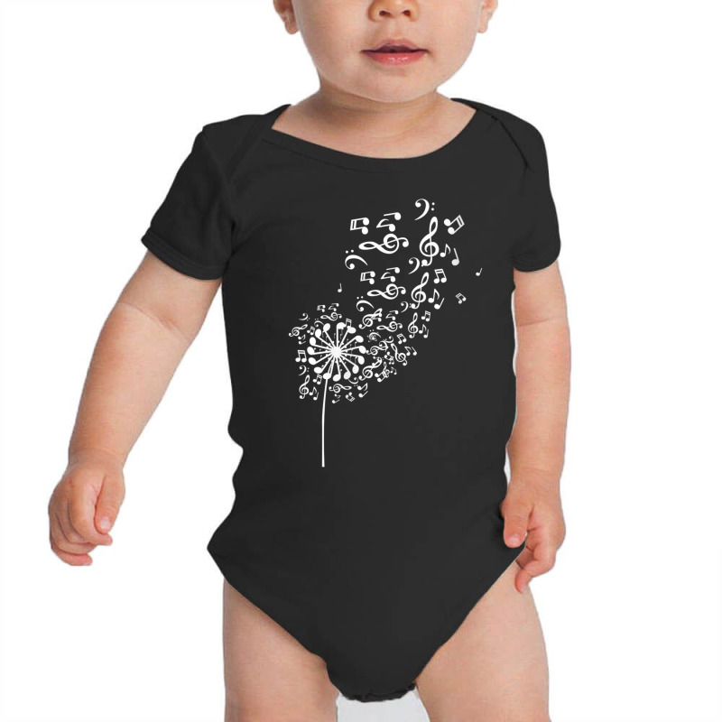 Womens Dandelion Musical Notes Meadow Nature Flower V Neck T Shirt Baby Bodysuit by cm-arts | Artistshot