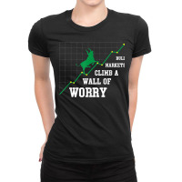 Trading Or Investing For Bull Markets Climb A Wall Of Worry T Shirt Ladies Fitted T-shirt | Artistshot