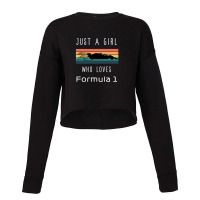 Just A Girl Who Loves Formula One Rainbow Design (light Version) Cropped Sweater | Artistshot