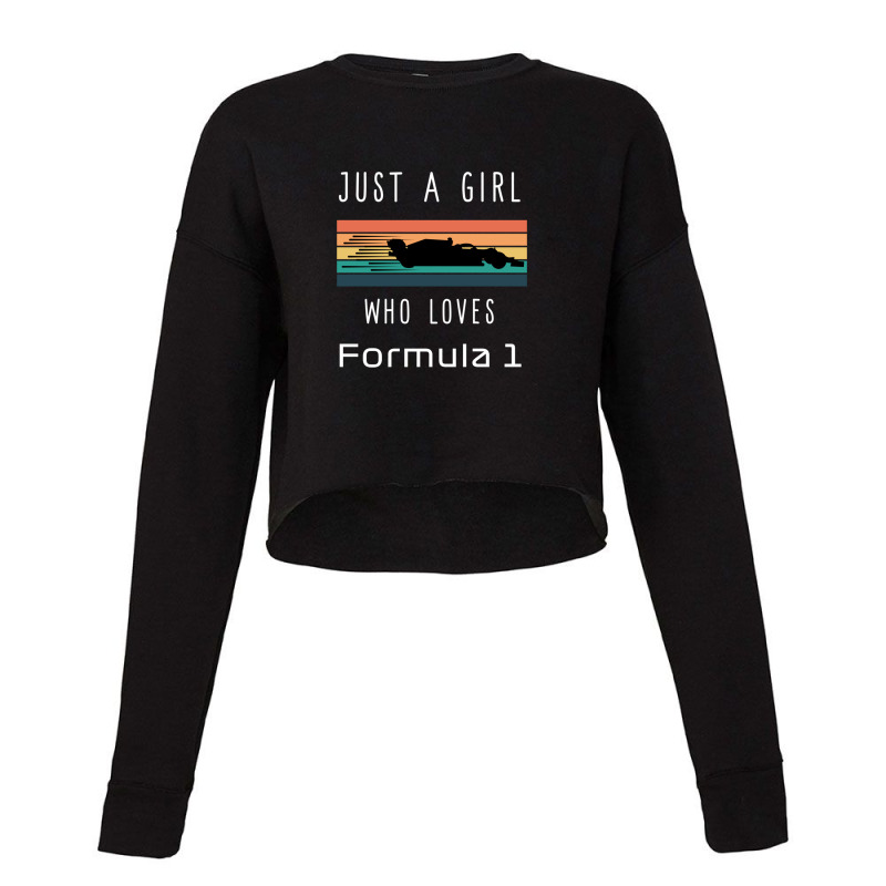 Just A Girl Who Loves Formula One Rainbow Design (light Version) Cropped Sweater by HeatherThomas | Artistshot