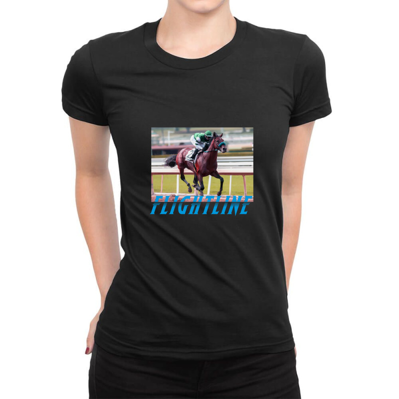 Flightline - Classic Horseracing Ladies Fitted T-Shirt by CharlieFairchild | Artistshot