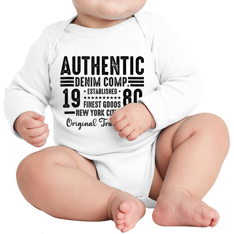 New York City Born In 1980 Authentic Vintage Birthday Tank Top Long Sleeve Baby Bodysuit by cm-arts | Artistshot