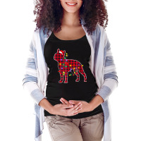 Boston Terrier Dog Lights Christmas Matching Family T Shirt Maternity Scoop Neck T-shirt | Artistshot