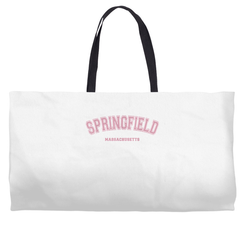 Pink Springfield Massachusetts Ma Varsity Style Springfield T Shirt Weekender Totes | Artistshot